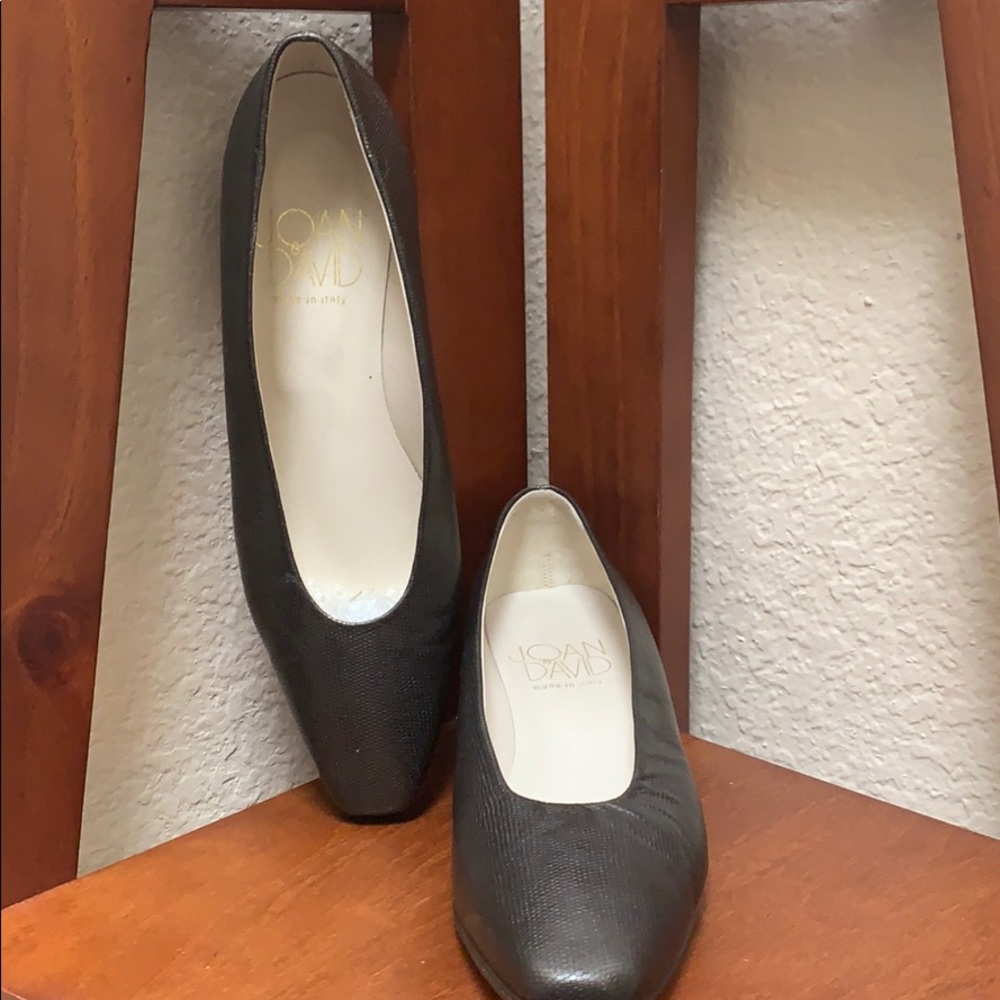 Joan & David Joan...Black Leather Heels..